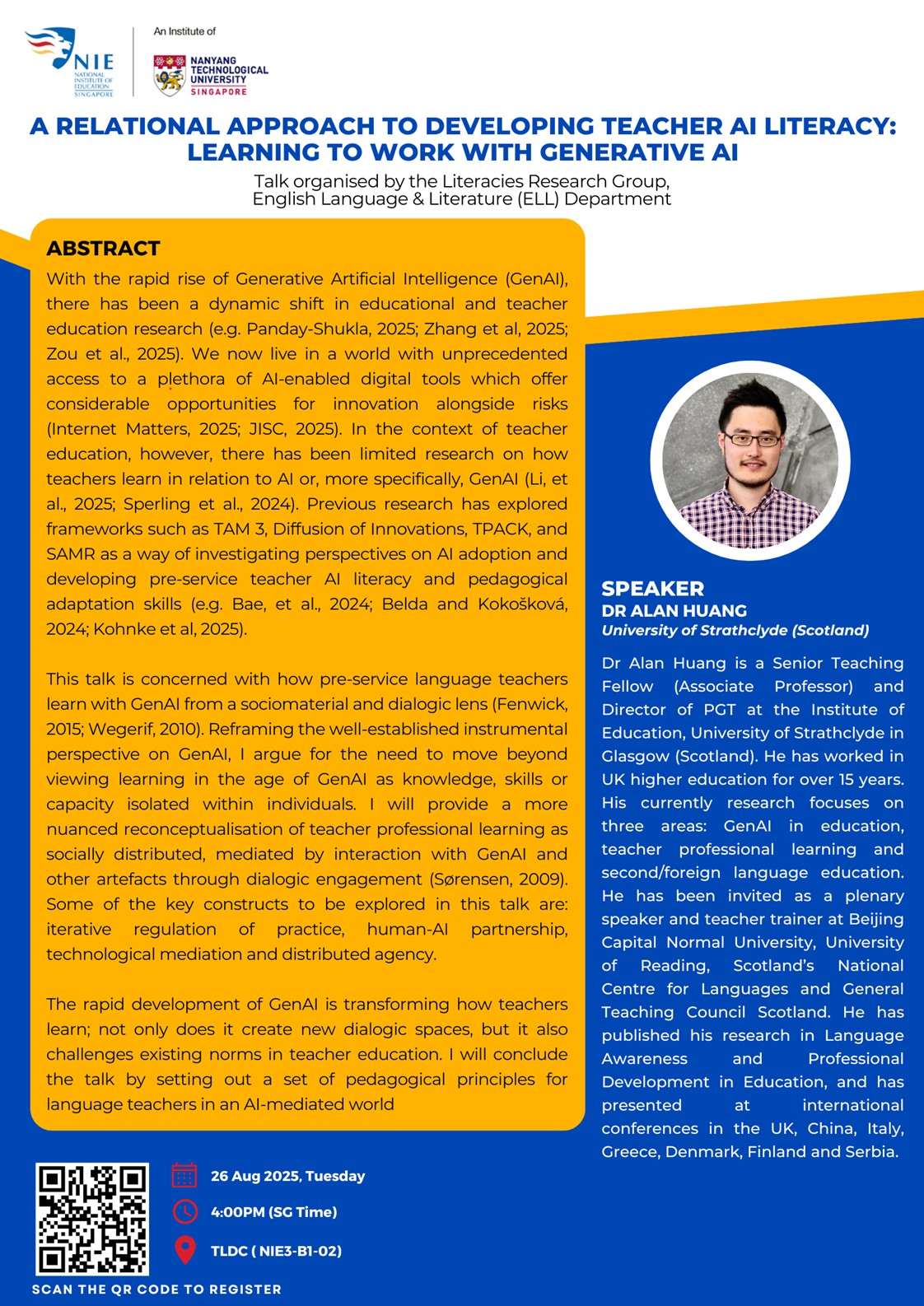 Talk on ‘A relational approach to developing teacher AI literacy Learning to work with Generative AI’