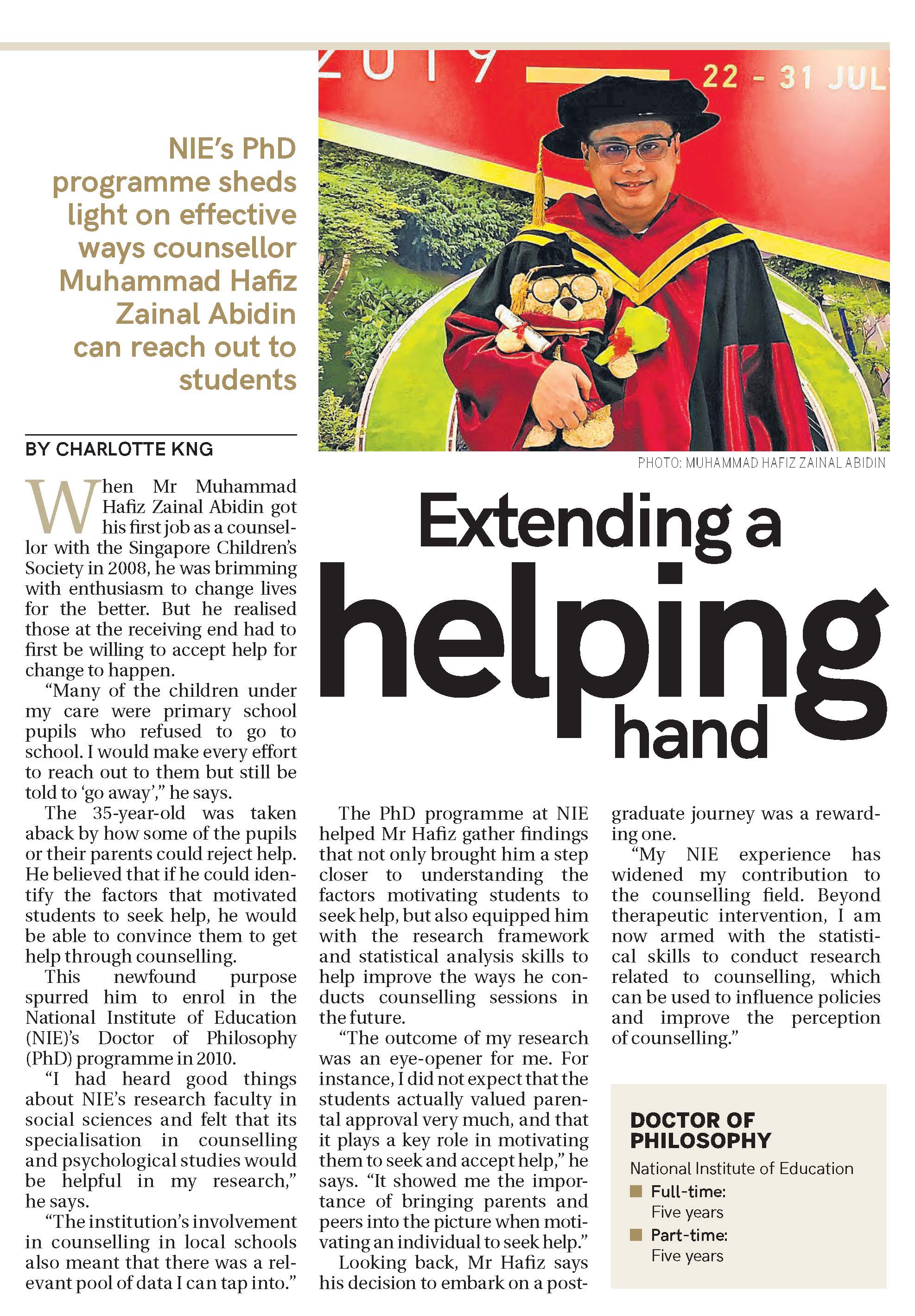 01052020 Sunday Times extending a helping hand Cropped