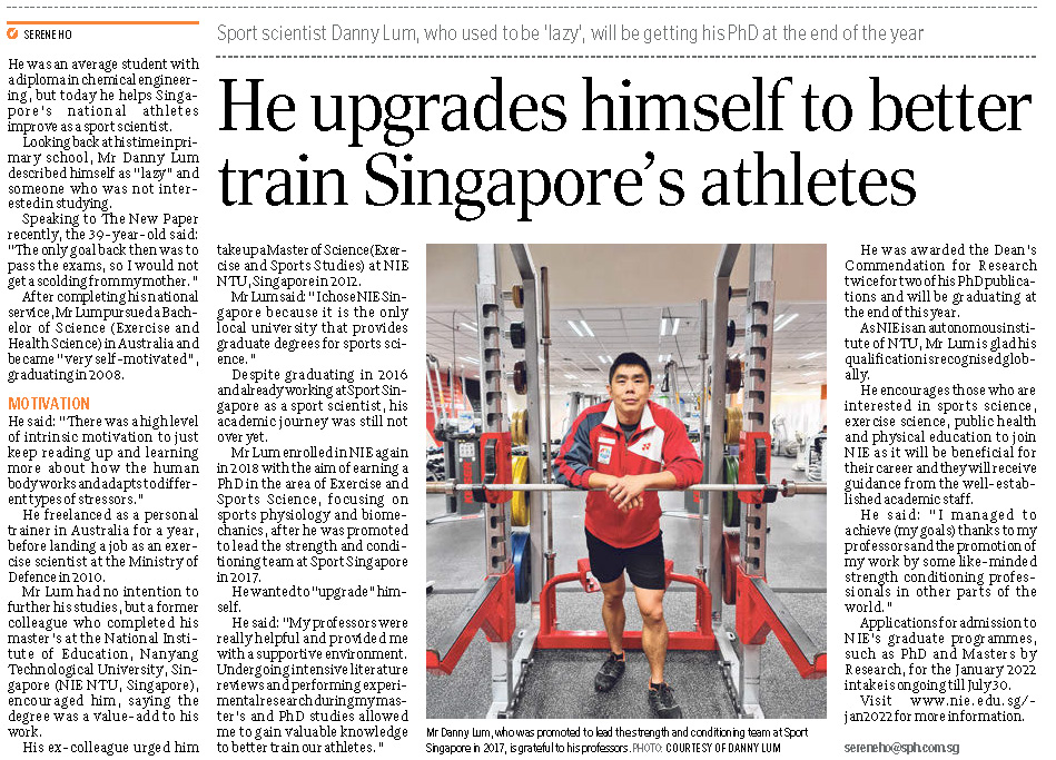 20210719 He Upgrades himself to better train Singapore atheletes