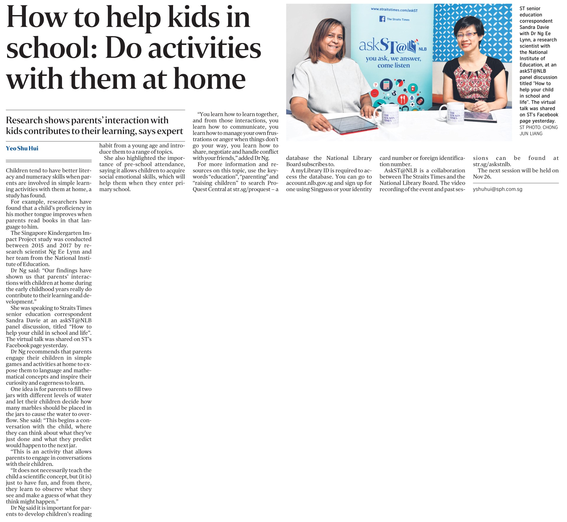 20211030 How to help kids in school Do activities with them at home