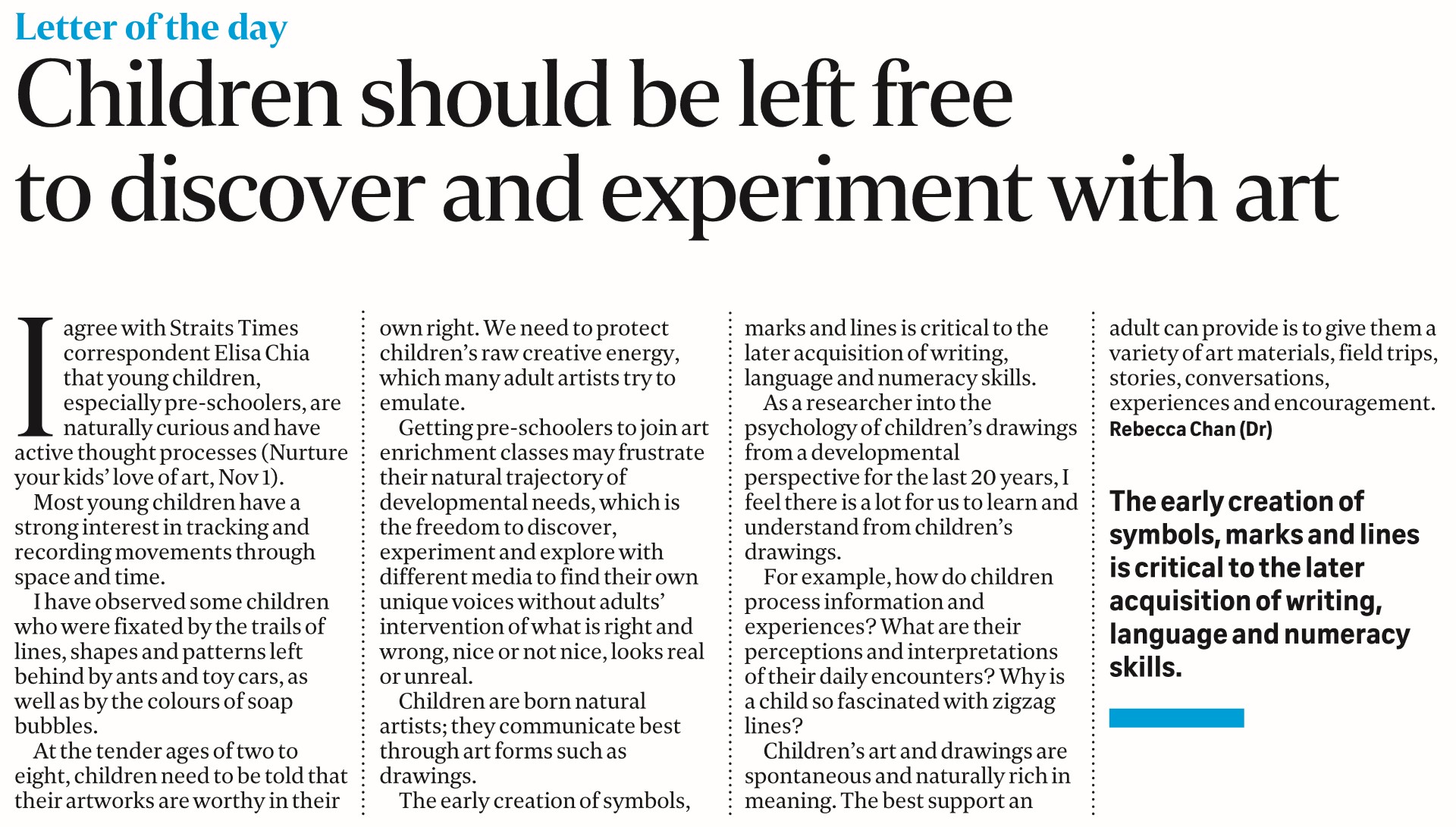 20211111 Children should be left free to discover and experiment with art