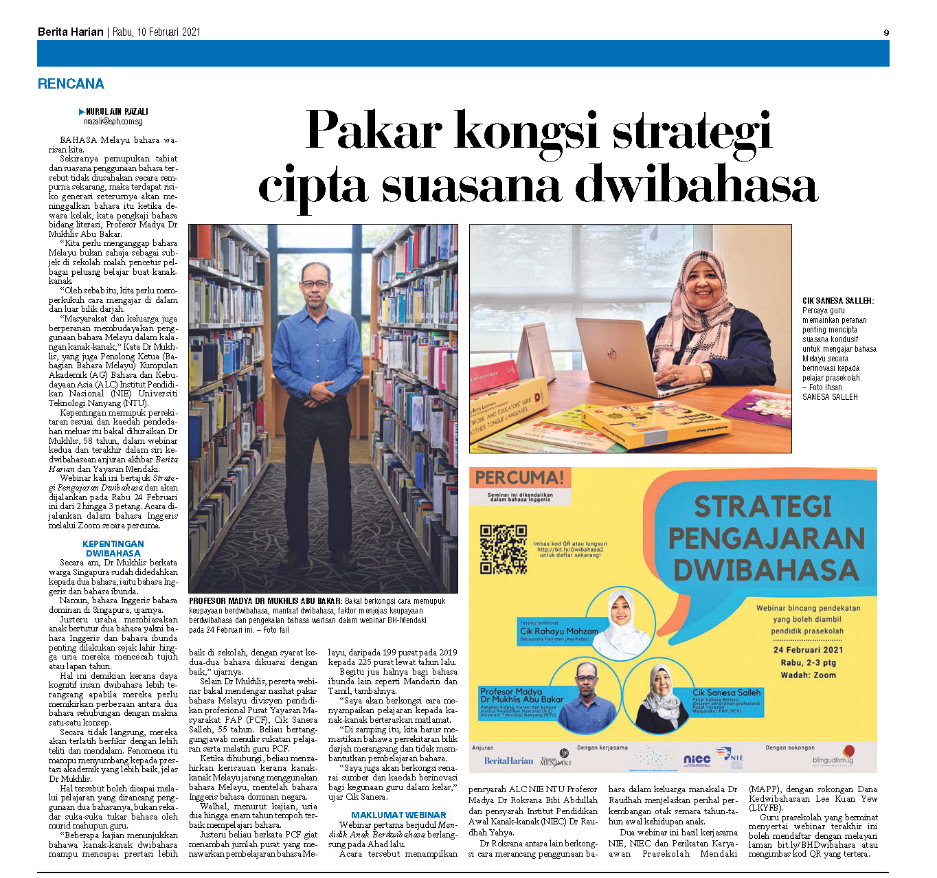 Berita Harian 10 Feb 2021 Pg9 AProf Mukhlis webinar Berita Harian 10 Feb 2021 Pg9 AProf Mukhlis webinar