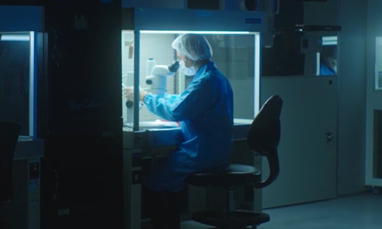 people working in clean room