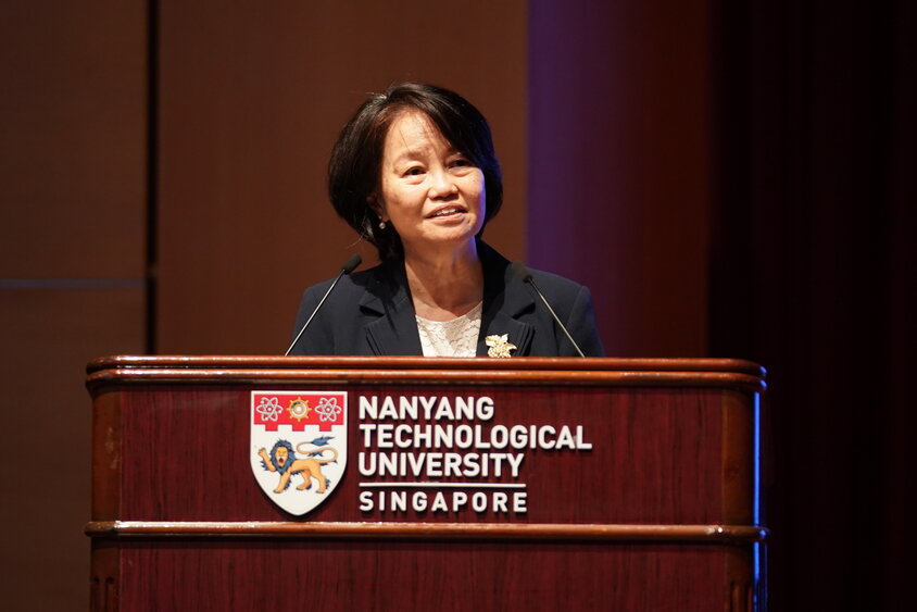 Prof Christina Soh announcing the launch of the courses