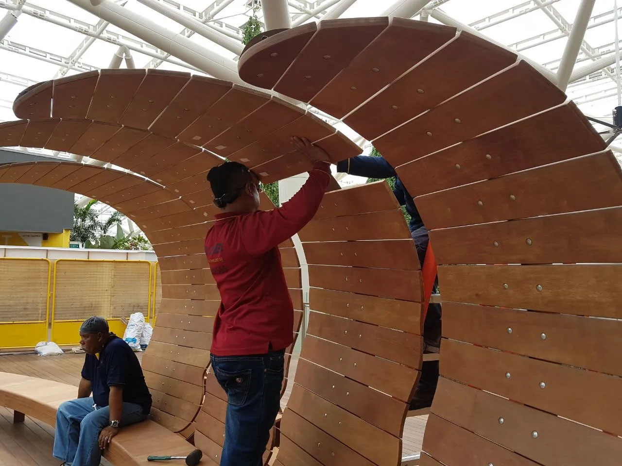 Fern panel installation in progress