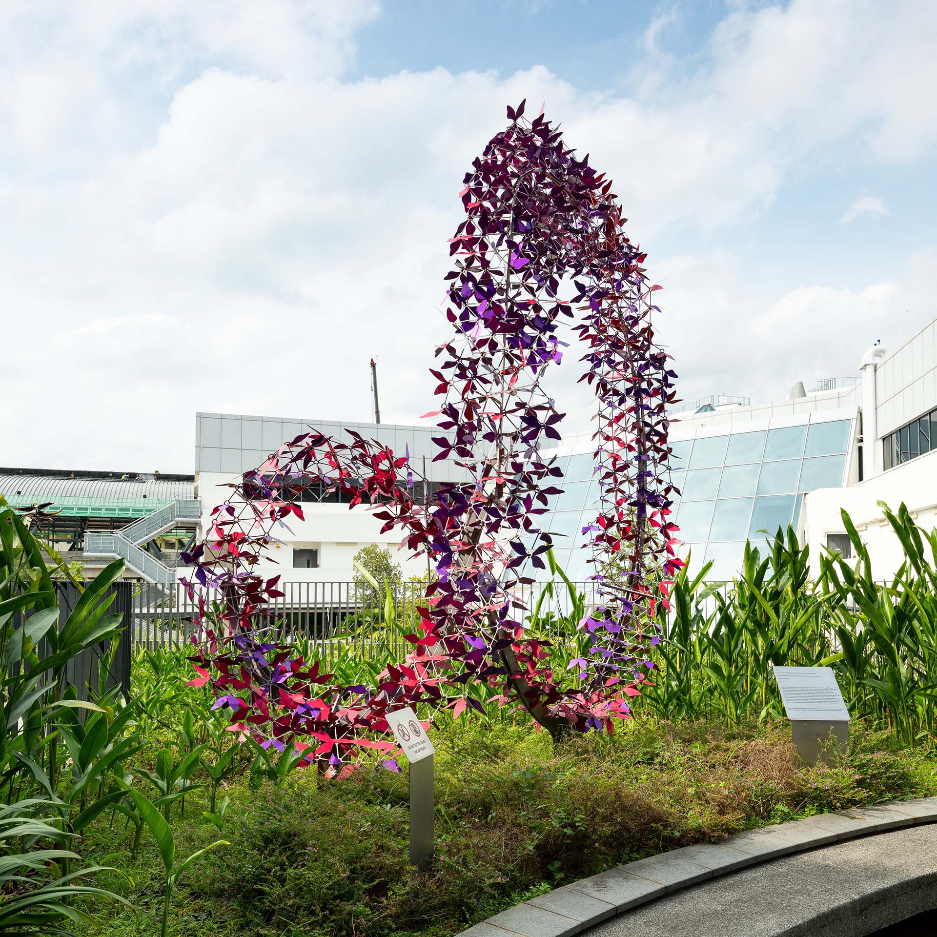 Angled view of Loop sculpture at The Arc