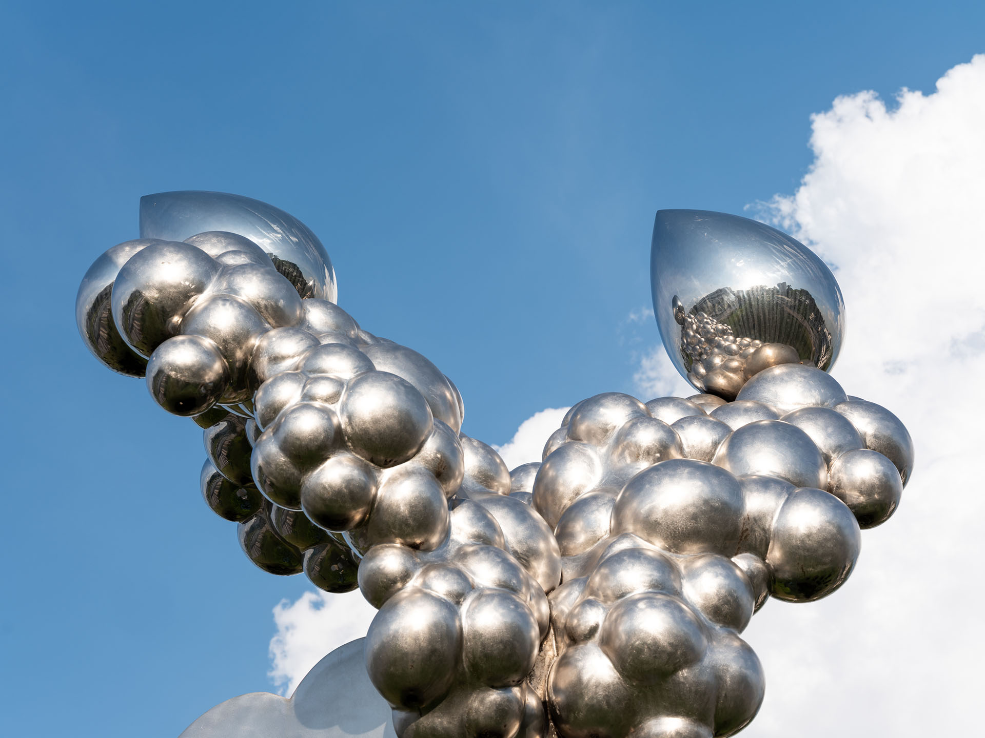 Closeup of The Wind and Wings sculpture