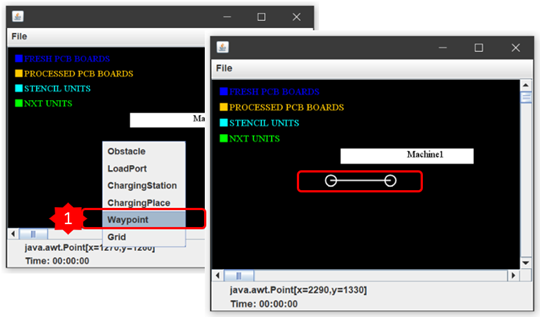 Figure 1: Computer interface illustrating how waypoint and links can be added.