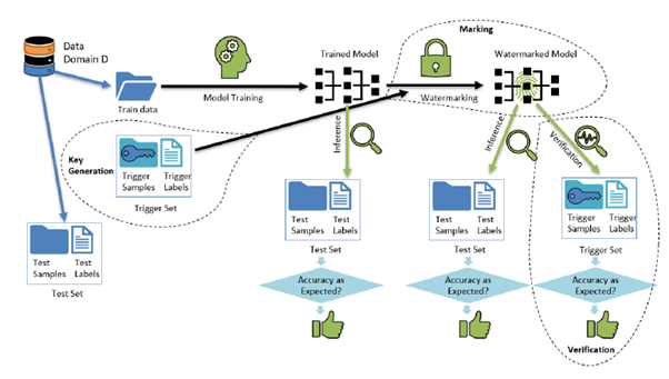 Figure 1: Schematic diagram of watermarking using backdooring.