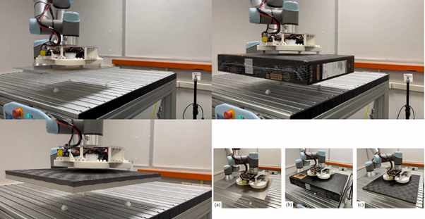 Figure 1: Application of Quadgripper in action carrying various objects.