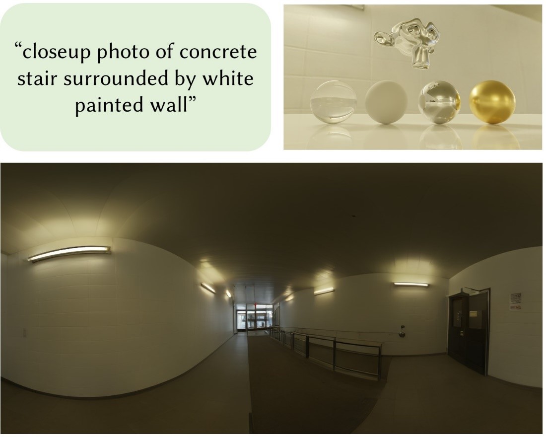 Figure 1: Examples of Text2Light in generating HDRIs. The generated results can be directly used to render 3D scenes.