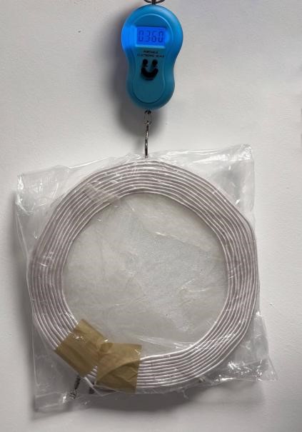 Figure 6: Comparisons of the weights among the [Left] ferrite, [Middle] planar amplifier coil, and [Right] conical amplifier coil. 