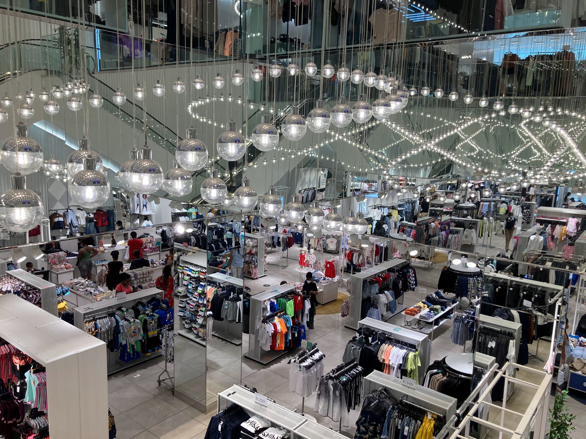 Shoppers in retail mall in South Africa.