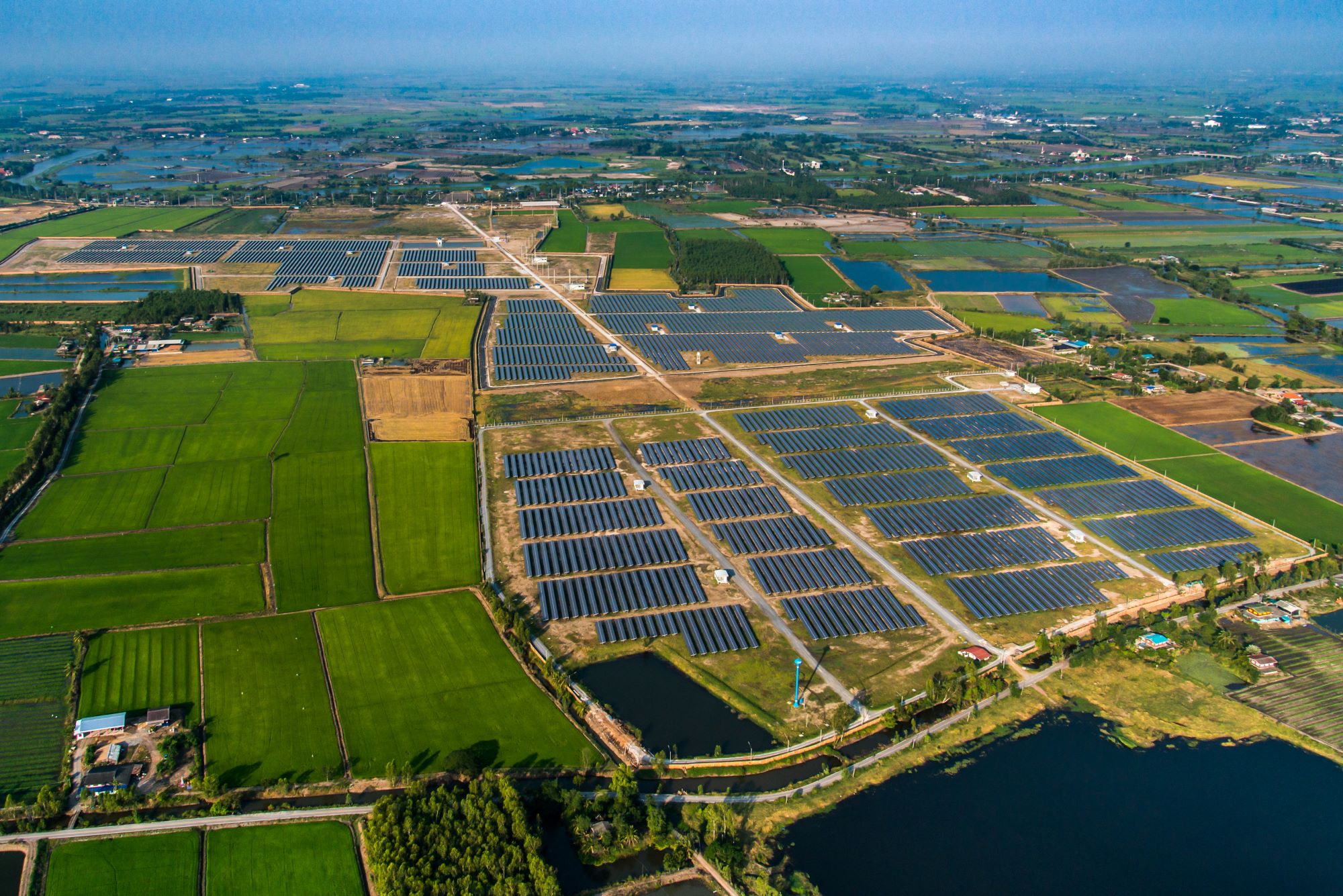 solar panels photo from the air