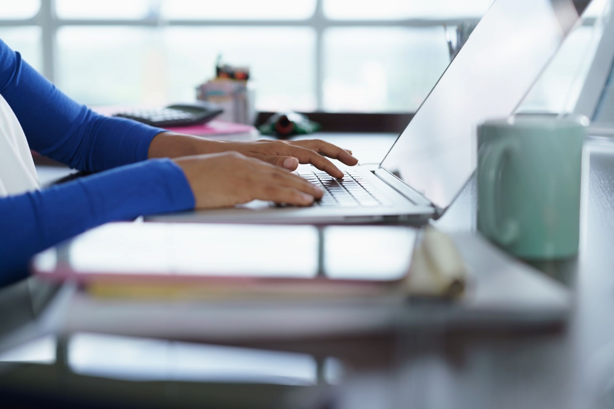 Girl studying with laptop