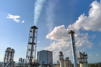 Aerial view of factory