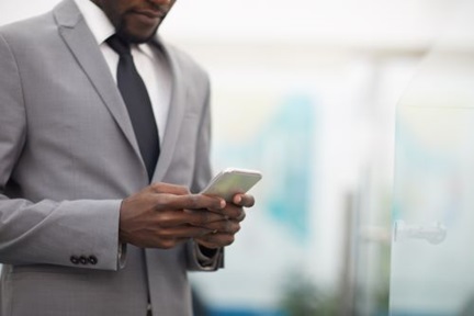 Businessman on smartphone