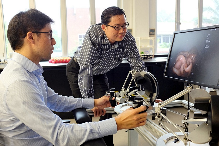 The robotic arms of the EndoMaster endoscopy system allow surgeons to perform precise and delicate operations on the body with minimal scarring.