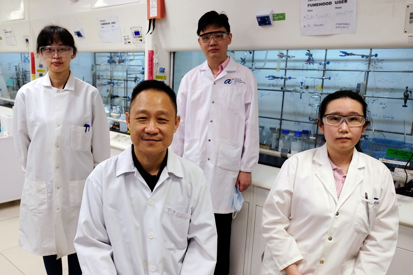 L-R: NTU graduate student Yang Ziqi; NTU Prof Tan Choon Hong; Dr Kee Choon Wee, a researcher at NTU and A*STAR; and NTU graduate student Esther Ang