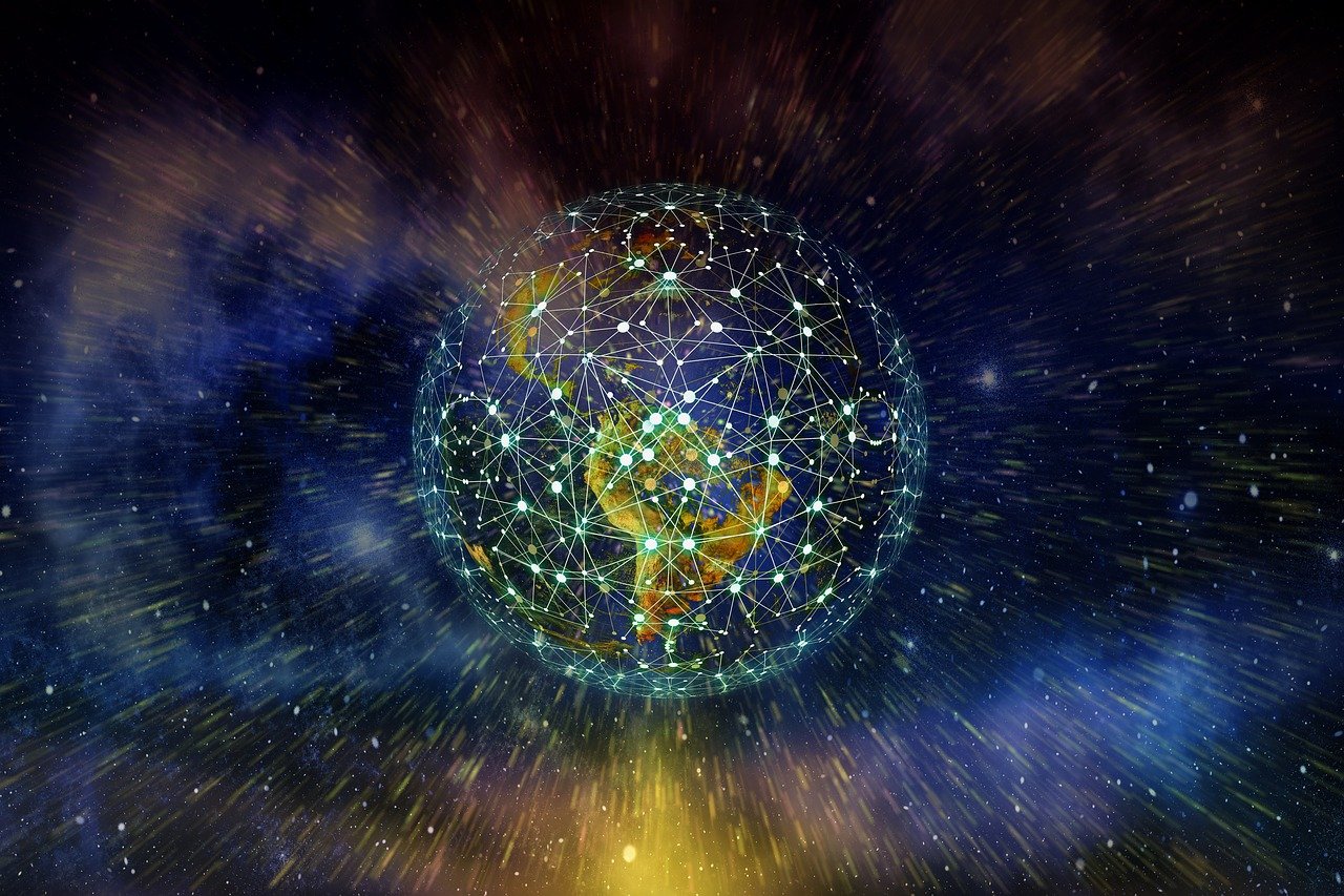 Illustration of connected planet Earth