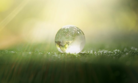 Stock image of a glass planet Earth