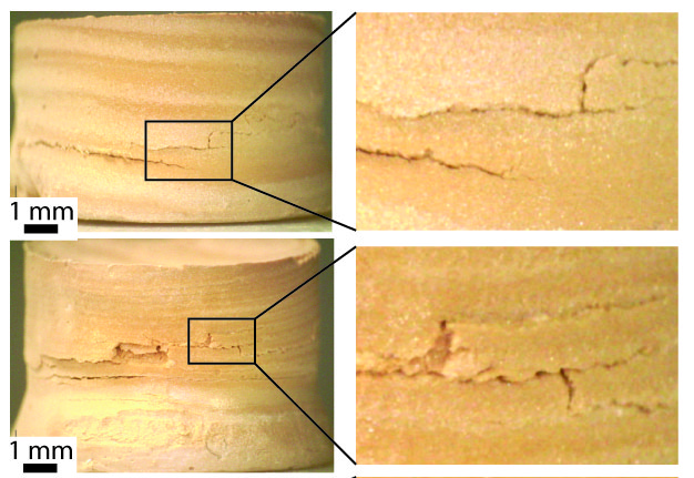 Multiple crack deflection in porous micro-structured aluminium oxide samples