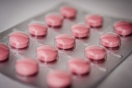 A pack of pink pills