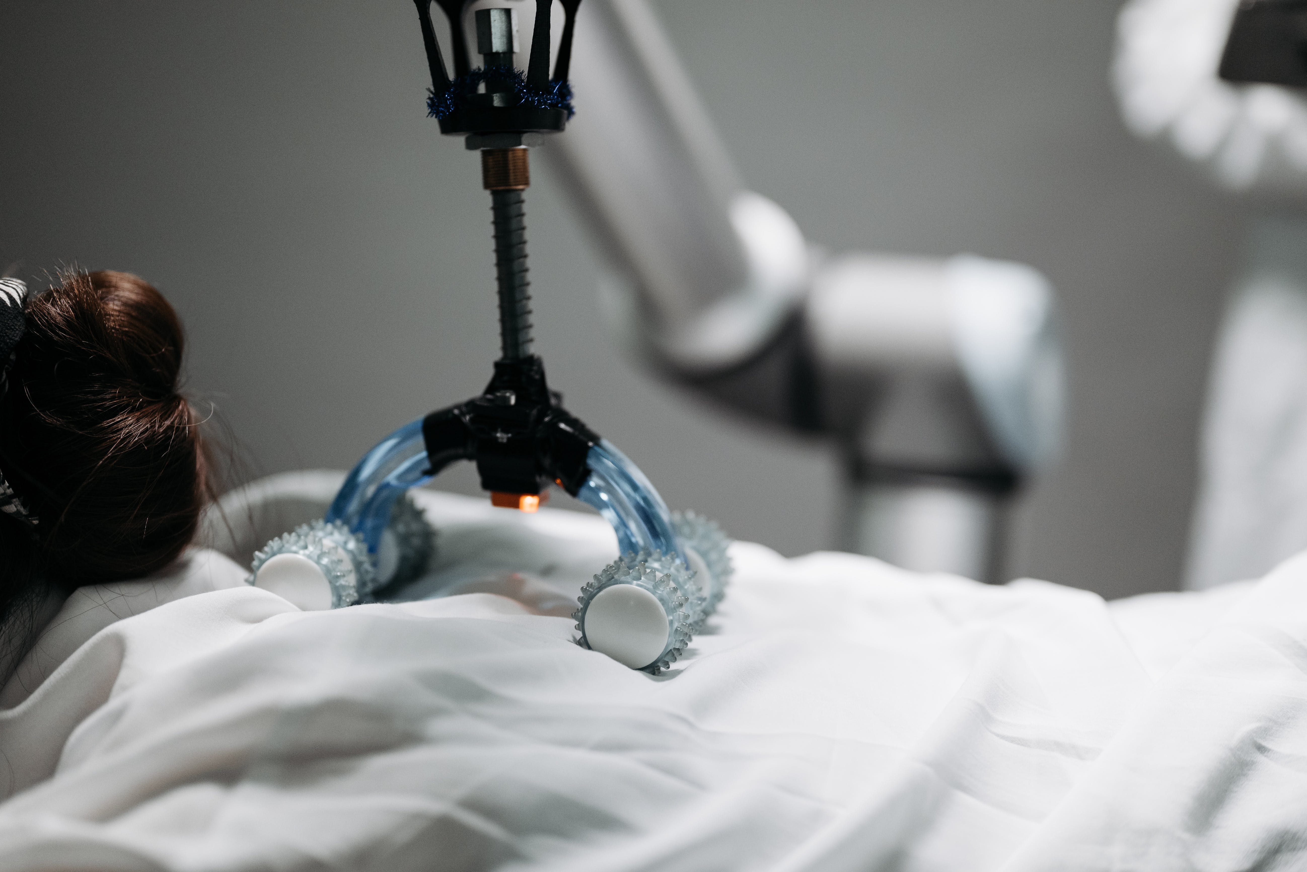 Robot massaging a woman