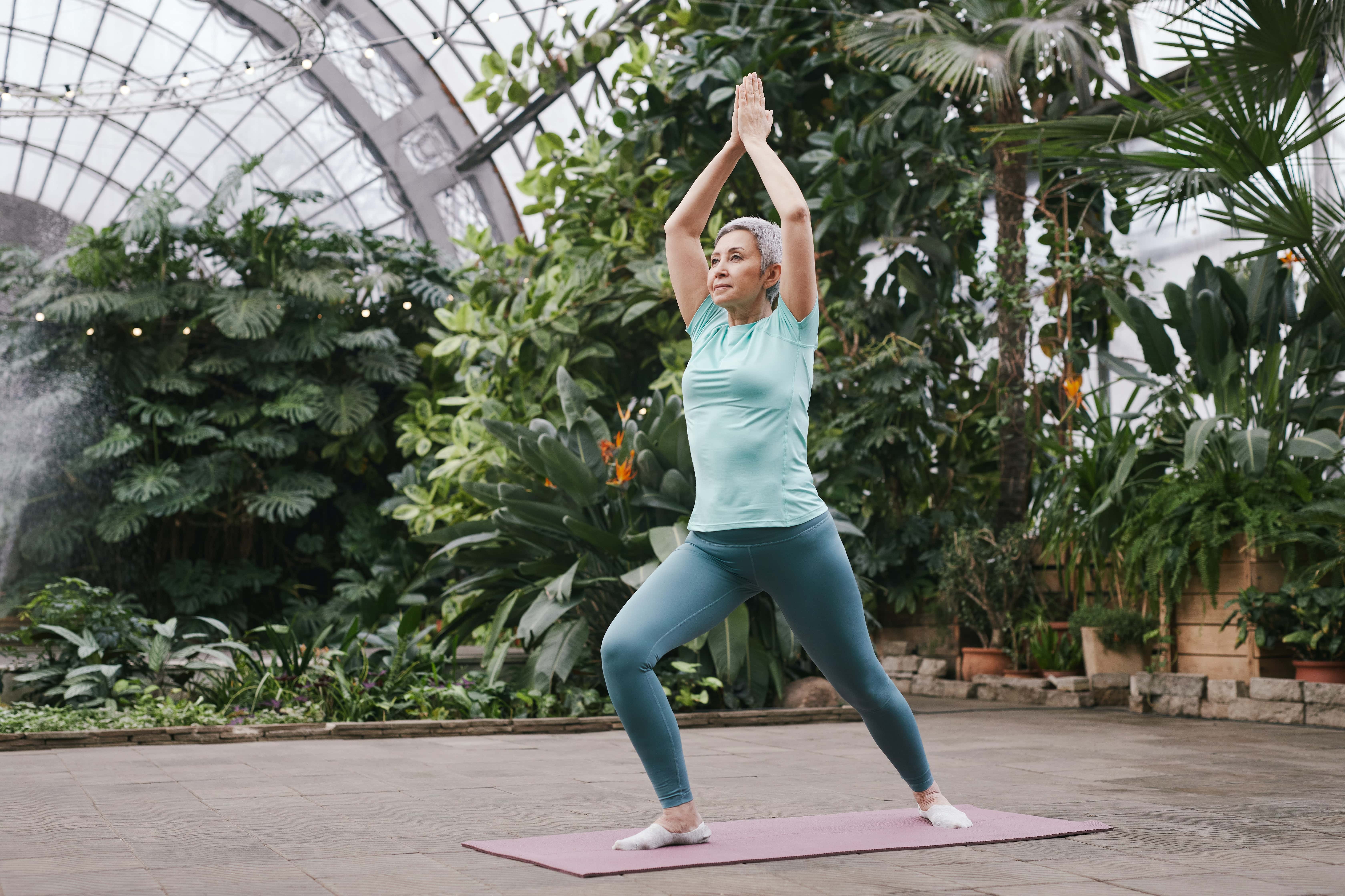 Elderly woman exercising