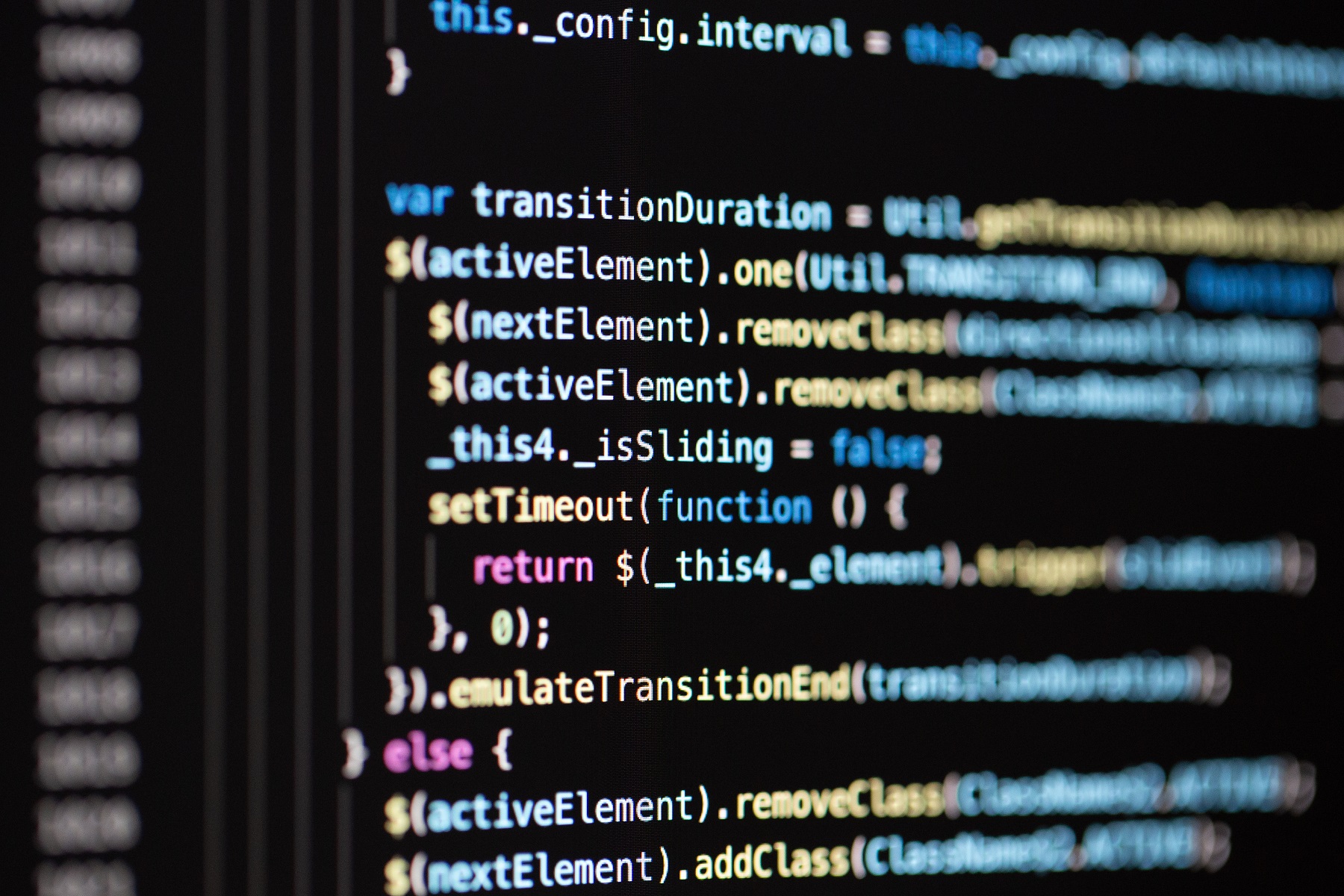 screen with coding language