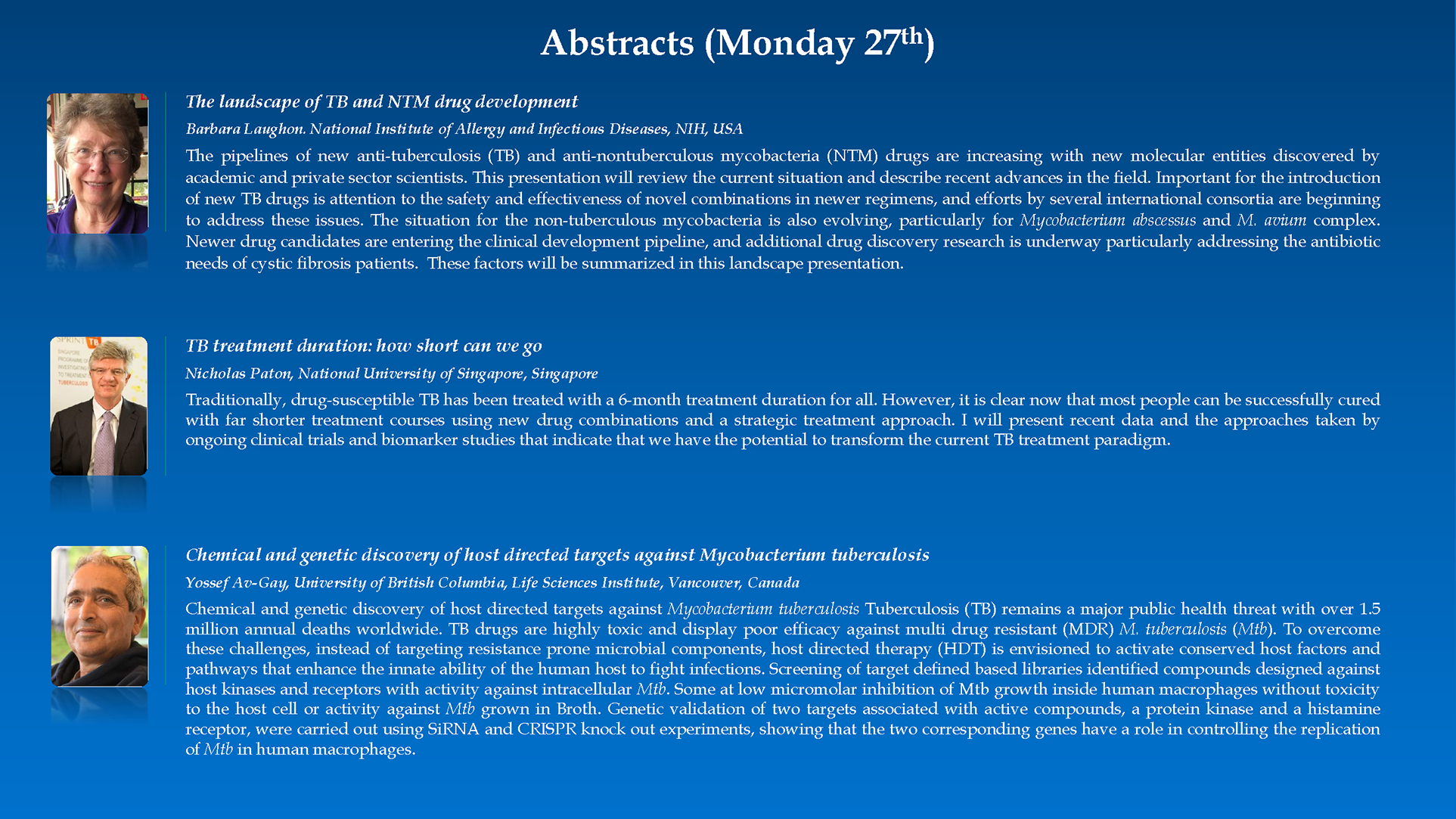 Abstracts of Day 1 (27th May) - 1 0f 3