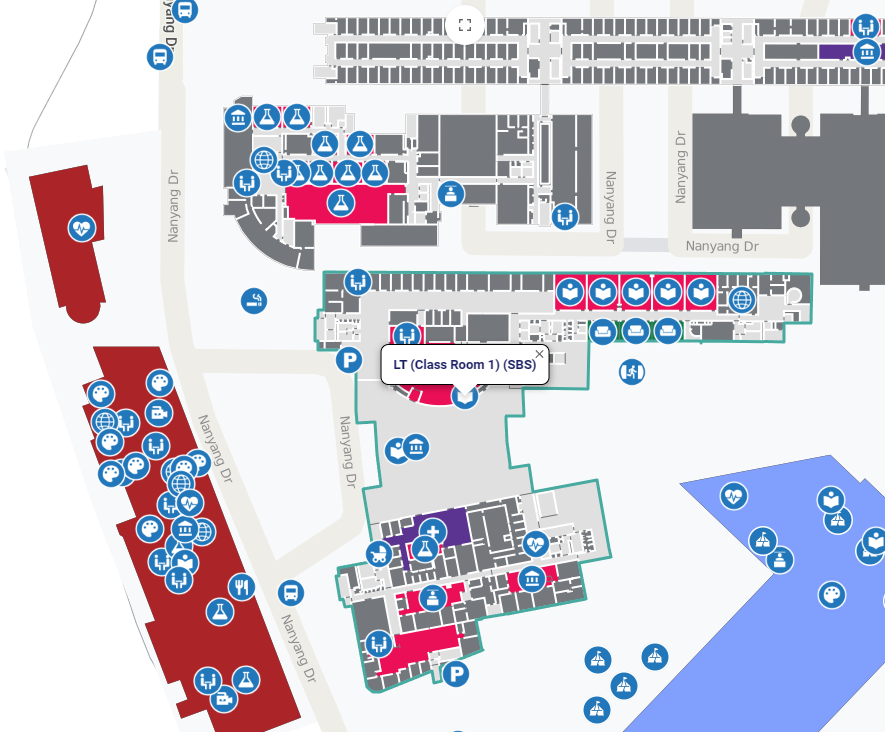 School of Biological Sciences - Classroom 1 Map