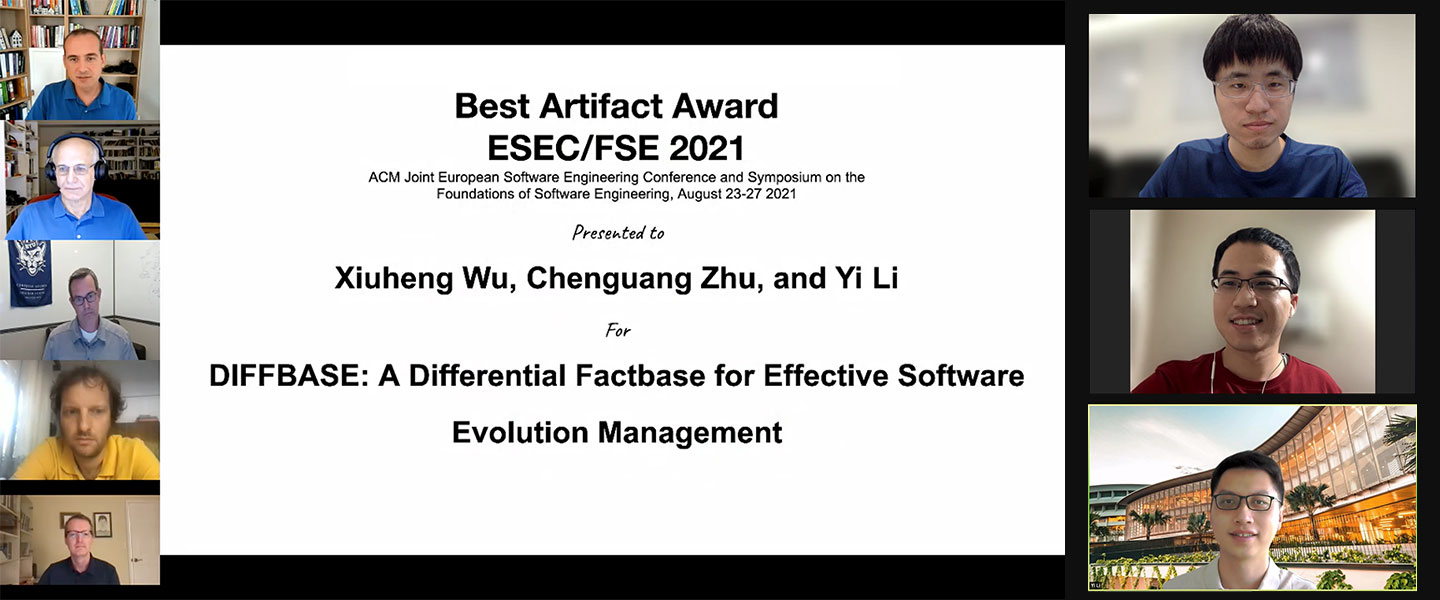 Screenshot of virtual award ceremony at the ESEC/FSE 2021.