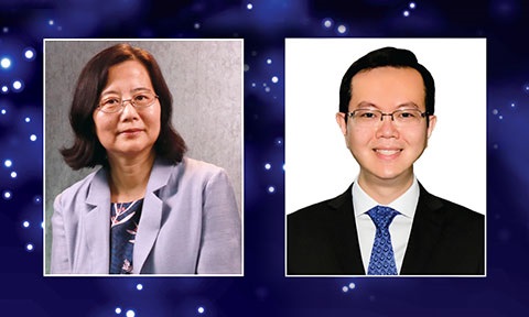 Photo of Awardees - Prof Miao Chunyan and Dr Pan Zhengxiang.