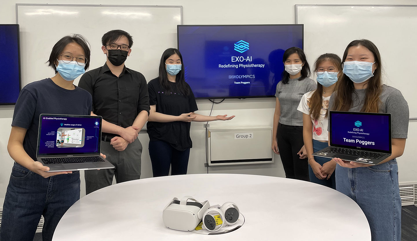 Photo of Liew You Sheng (BCG, Year 3) and team members.