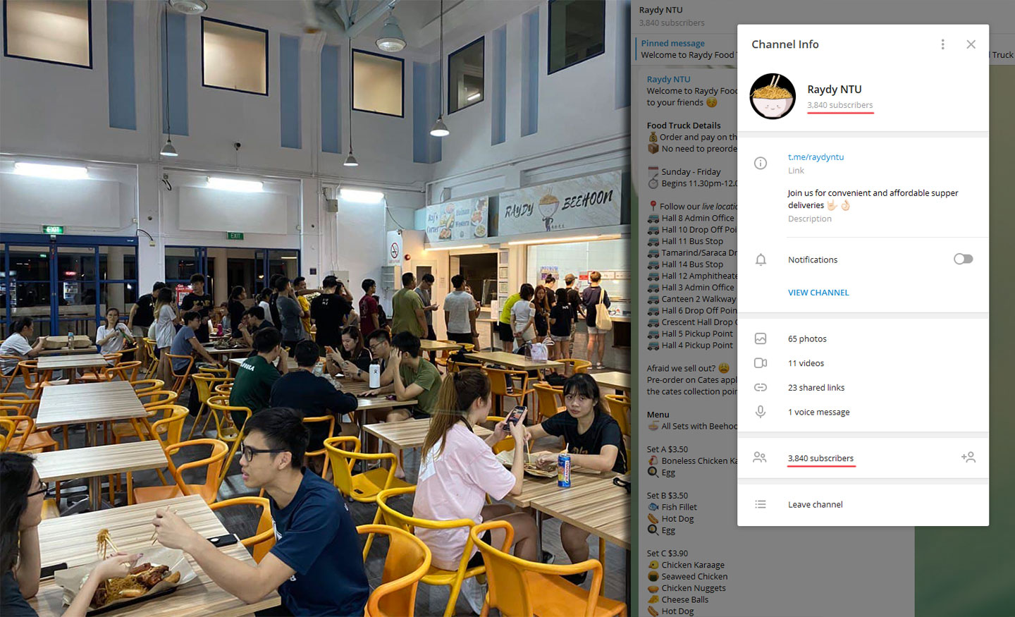 Photo of Ray Sheng started Raydy Beehoon in a simple canteen stall in the hopes of providing cheap supper for NTU students.