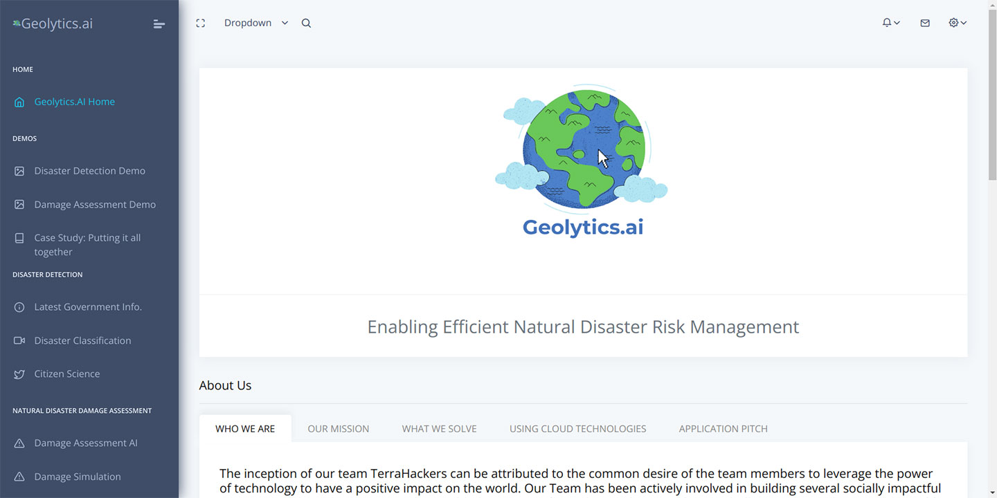 screenshot of Geolytics.ai