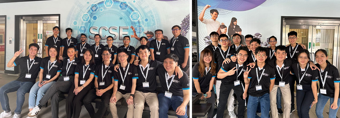 Photo of two groups of SCSE students. 
