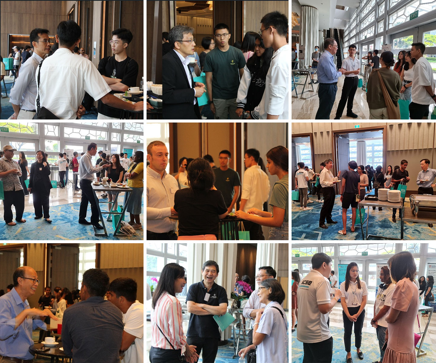 9 photo in 1, faculty and student ambassadors are answering query from invited candidates.