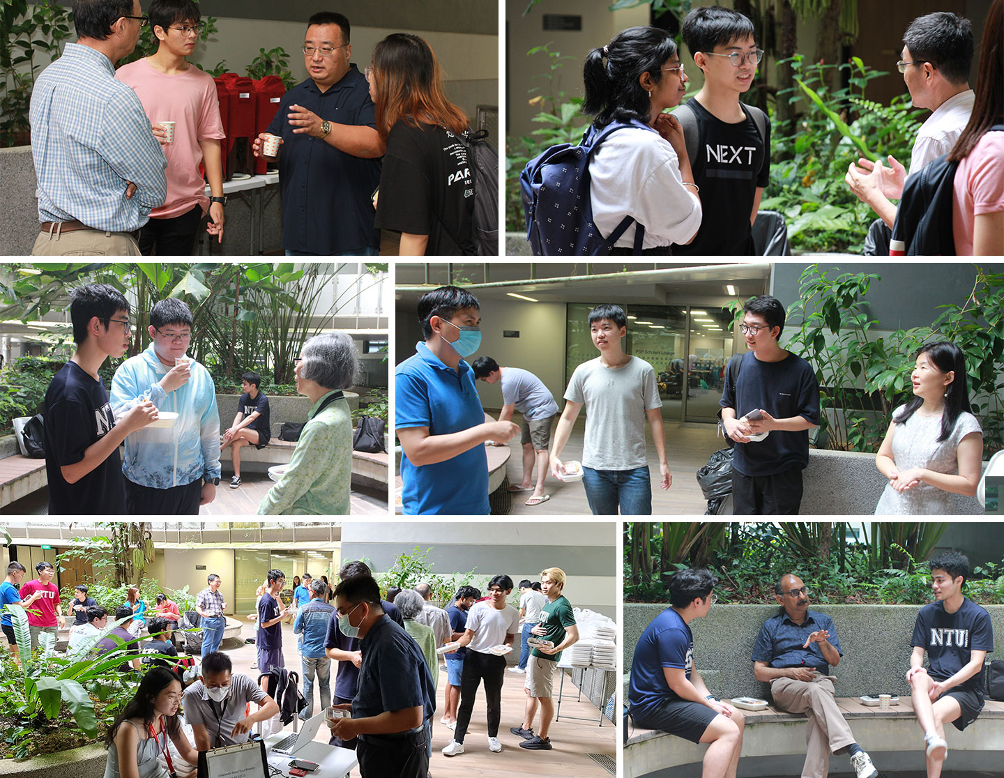 Photo collage of undergraduates mingle with their mentors during a Tea Reception.