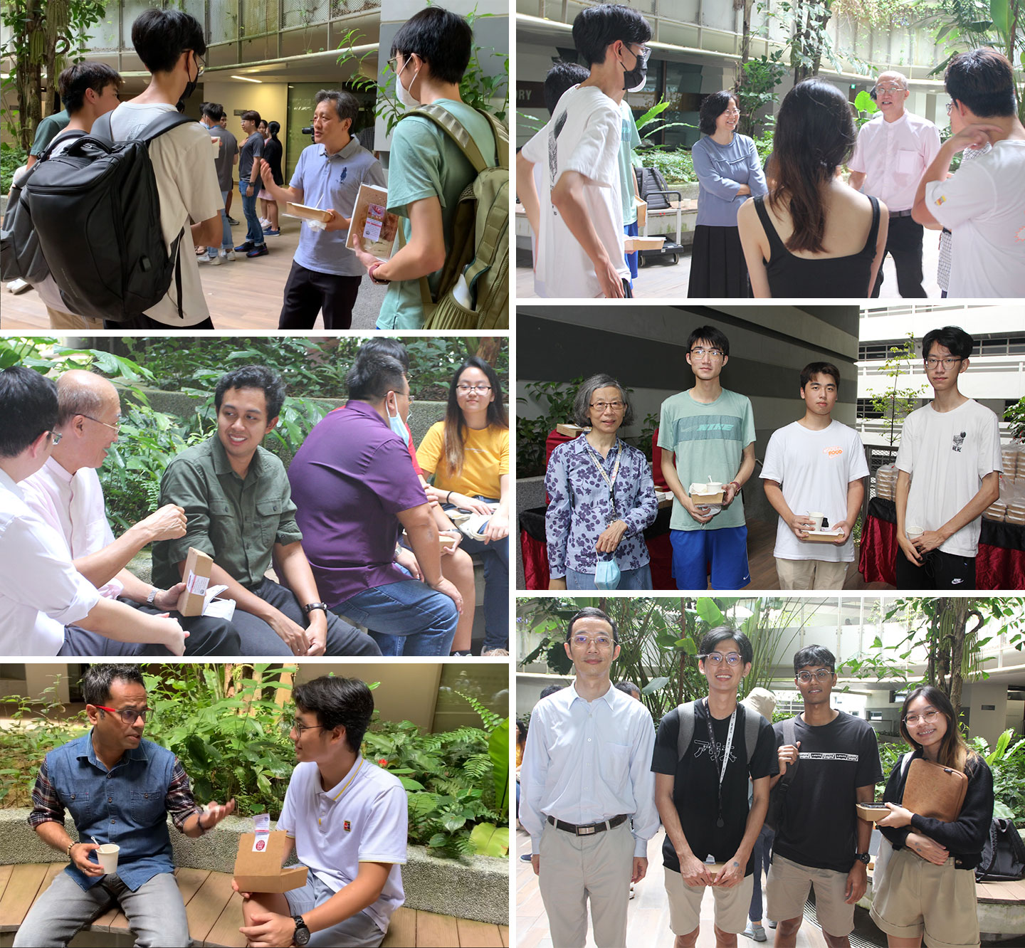 Photo collage of undergraduates mingle with their mentors during a Tea Reception.