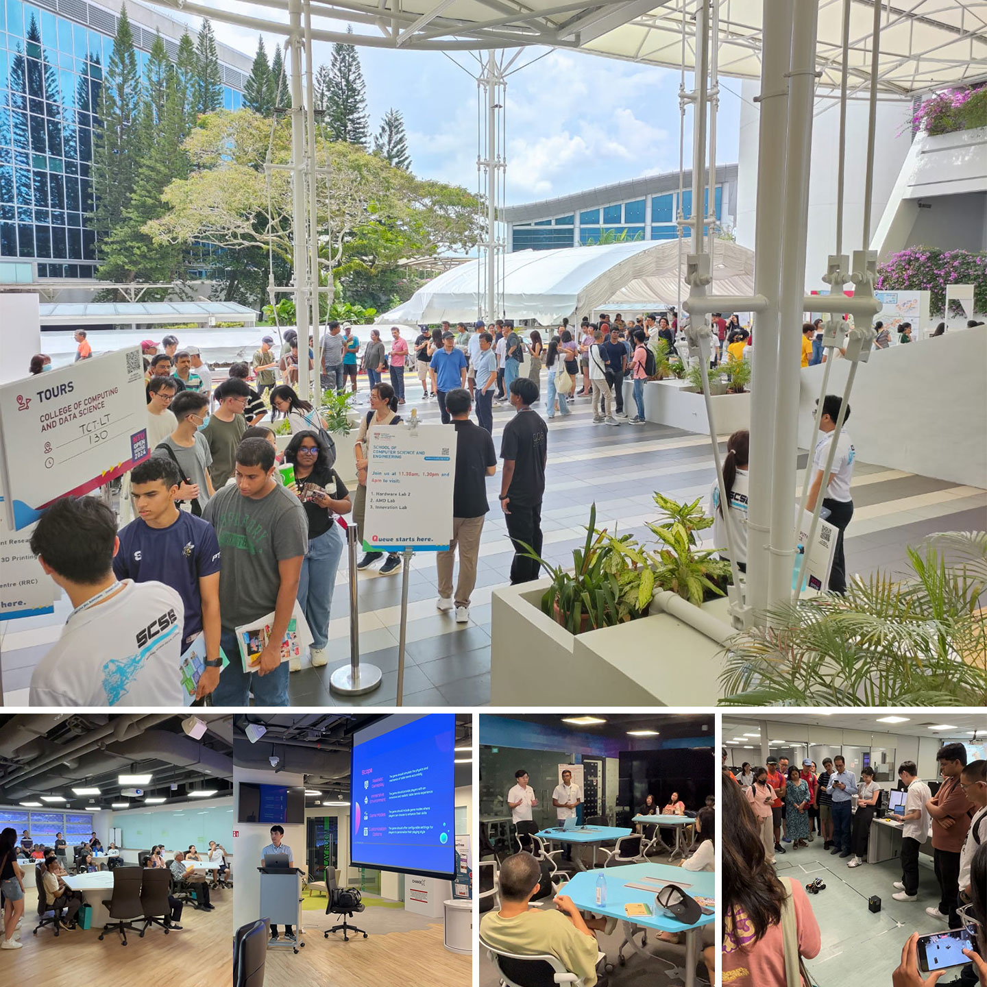 Collage photo of Uni Open House tour.