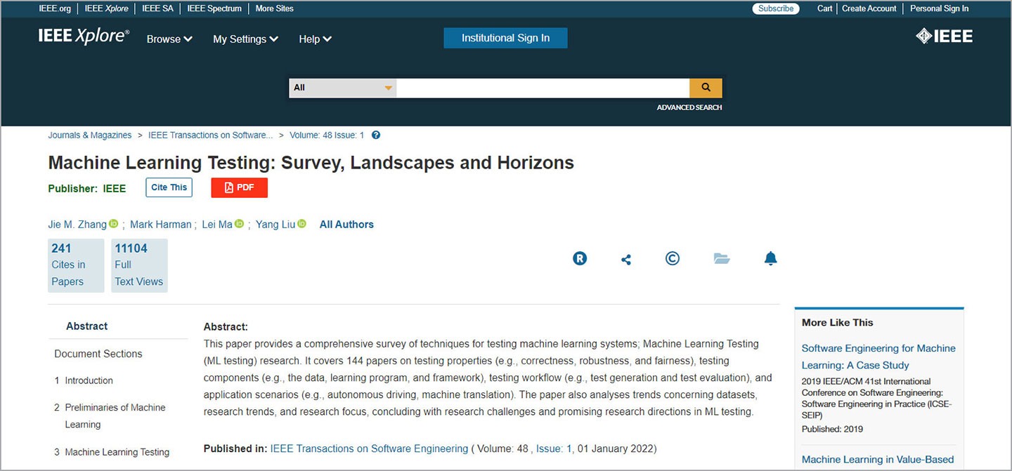 IEEE webpage - Paper Abstract