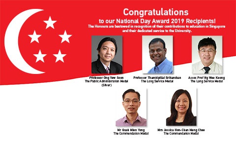Let’s extend our warmest congratulations to the SCSE staff members who have been awarded the 2019 National Day Honours!