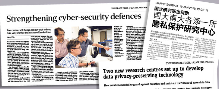 The National Research Foundation (NRF) has set up two research centres to design and develop privacy technologies and train skilled manpower, as part of the city-state's Smart Nation push.