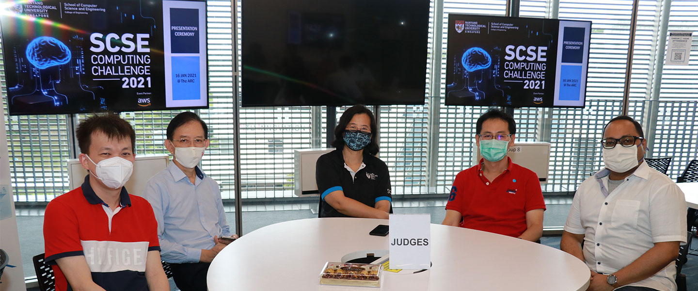 The presentations were done virtually with judges who comprised of SCSE Faculty, Alumni and an AWS representative. 