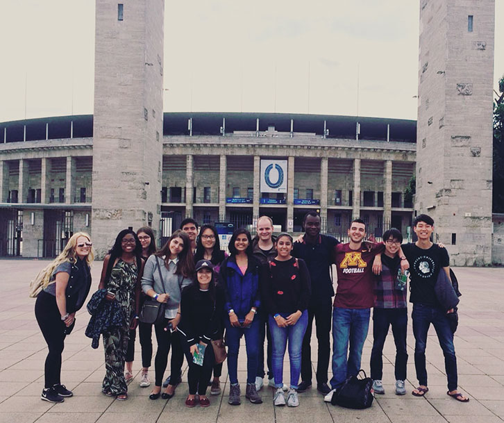 My friends and I in HUWISU’s field trip to Olympic Stadium