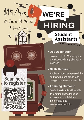 Lab assistant hiring poster