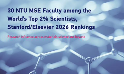 30 NTU MSE faculty among the World’s Top 2% Scientists