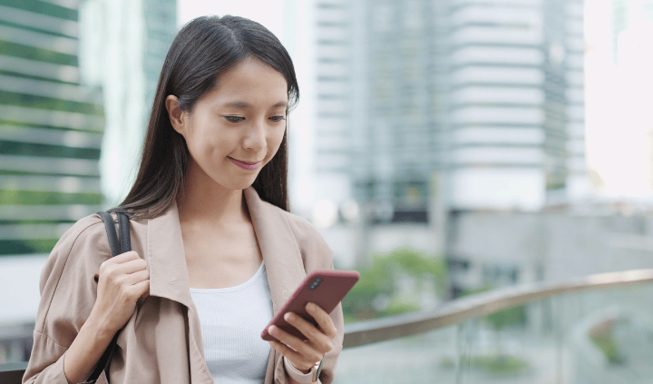 Woman on device